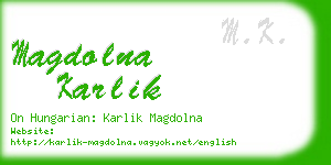 magdolna karlik business card